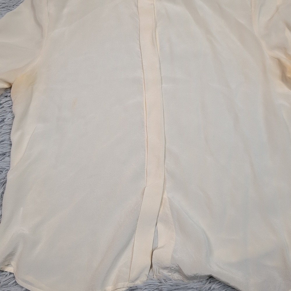 Jones New York‎ Shirt Womens 14 Silk Button Up Preppy Lightweight Comfort Sheer - Picture 7 of 11
